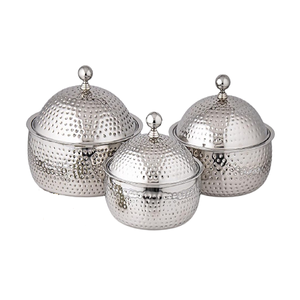 Ensemble de 3 plats à gratin ronds, design doré poli, plat à nourriture chaude, qualité supérieure, plat à riz, plat à nourriture chaude - Product Image 2