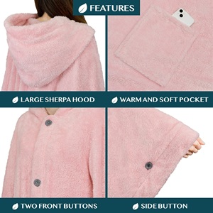 Sweat à capuche en sherpa tricoté surdimensionné pour femmes, sweat à capuche en polaire chaud, couverture, design personnalisé, marque privée, vente en gros, usine - Product Image 6