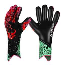 Gants de gardien de but en cuir de qualité supérieure personnalisables coupe personnalisée poignée en latex de football en gros - Product Image 3