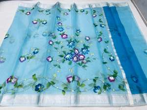 Venta al por mayor de ropa y accesorios de suministro, exquisito Sari de seda Kota Doriya con bordado para niñas, ropa de fiesta, Sari a la venta - Product Image 2