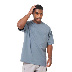 Vente en gros de T-shirt long unisexe surdimensionné 100% coton de qualité supérieure T-shirt uni pour hommes imprimé de logo personnalisé - Product Image 1