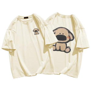 Nueva camiseta informal de algodón de gran tamaño para hombre, estilo lavado Vintage con cuello redondo, logotipo 3D, camiseta de verano, camiseta en blanco - Product Image 1