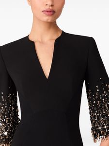 Robe de soirée perlée antistatique pour occasions spéciales Robe noire respirante longue à col en V et paillettes pour la fête - Product Image 5