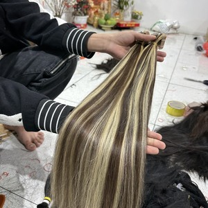 SDD Double Drawn 4/613 Piano Couleur Soyeux Droite Vierge Vietnamien Cheveux Humains Bleu Colle Bande dans Extension de Cheveux - Product Image 3