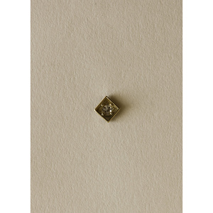 Vintage 18K <b>Solid</b> <b>Gold</b> Princess Cut 0.26ct Natural Diamond <b>Pendant</b> & Charm with Hollow Construction Unisex Everyday Wear - Product Image 6