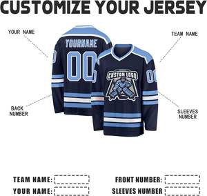 Maillots de l'équipe de hockey sur glace avec logo personnalisé broderie sergé maille légère OEM en vrac - Product Image 4