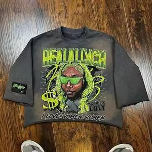 Camiseta de verano más vendida para hombre, camiseta de estilo callejero con hombros caídos Unisex de algodón suave de gran tamaño con logotipo personalizado de alta calidad para hombre - Product Image 1