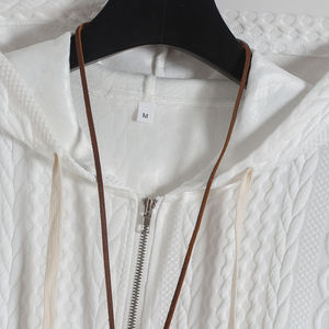 Sweat-shirt à capuche zippé surdimensionné de style scolaire pour hommes et femmes, personnalisé, OEM, vente en gros, imprimé et texturé - Product Image 5