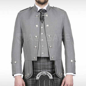 เสื้อโค้ทเอวผ้าโพลีเอสเตอร์แนวยุโรป85% เสื้อโค้ทเอวสก็อตลายเจ้าชายชาร์ลีโลโก้ตามสั่ง - Product Image 6