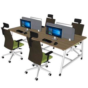 โต๊ะกลุ่ม 4 ชิ้น FOS รุ่นร่วมสมัย ขนาด 240x120 ซม. ไม้อัดขาเหล็ก FOS007 - Product Image 5