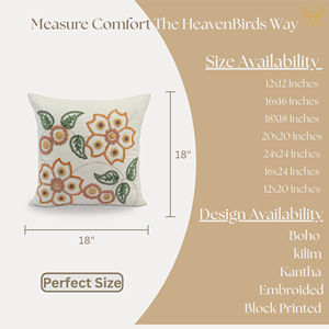 ปลอกหมอนอิงถักมือ HEAVENBIRDS ผ้าฝ้าย 100% ลายดอกไม้ โบโฮ แต่งลายเดซี่ปัก ทนน้ำ ใช้ได้ทุกฤดู - Product Image 4