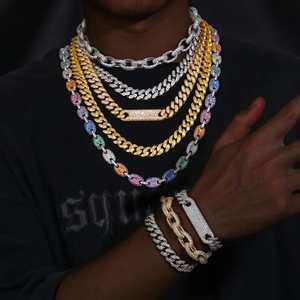 Premium Quality Cuban Link <b>Chain</b> Latest Design VVS Moissanite Diamond <b>Chains</b> Necklaces Hip Hop Necklace for <b>Men</b> and Women - Product Image 4