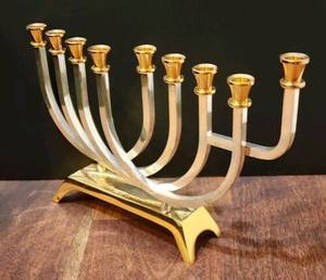 Candelabro Menorá de Oro de Lujo Personalizable, Decoración para el Hogar, Candelabro Navideño y de Pascua para Decoración del Hogar - Product Image 2