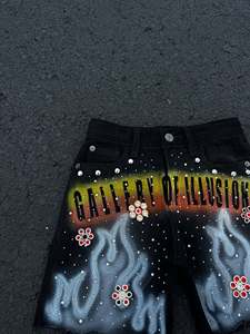 Conjunto de pantalones cortos de verano de algodón 100%, transpirable, ligero, ecológico, diseño impreso personalizado, técnica lavada con nailon - Product Image 5