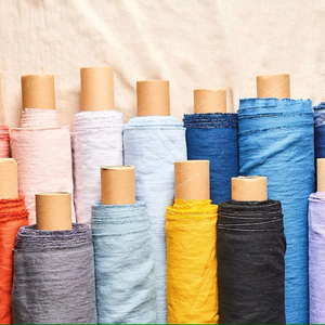 Tela de lino 100% al por mayor 292 cm ancho 200gsm ropa de cama Lisa 115 ''tela de lino patio/metro para niños textiles para el hogar sofá vestido - Product Image 1