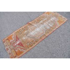 Alfombra clásica de lana de retazos Beige naranja, pasillo Rectangular turco de 2,3x6 pies para entrada, sala de estar, alfombras de noche con respaldo de látex - Product Image 4