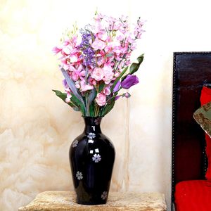 Vases à fleurs décoratifs modernes en acier avec motifs gravés, export en gros - Product Image 4