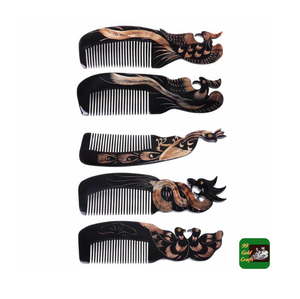 Peigne en corne véritable de luxe à prix bon marché le plus beau boeuf vache taureau et buffle d'eau noir et blanc noir et blanc brun - Product Image 6