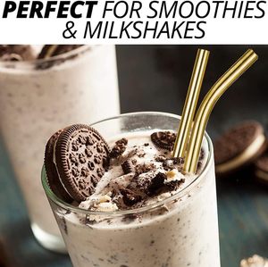 Ensemble de paille en acier inoxydable de qualité alimentaire de qualité supérieure verres réutilisables avec brosse de nettoyage ensemble d'outils de barman - Product Image 4