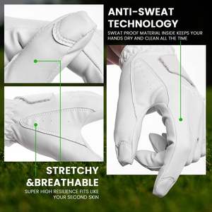 Guantes de Golf Personalizables de Alta Calidad a Todo Color, Transpirables, de Cuero Genuino Cabretta, Antideslizantes e Impermeables para Hombre, Directo de Fábrica - Product Image 2