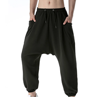 Pantalon de survêtement homme 2024, coupe large, entrejambe bas, 100% coton noir, respirant, coupe-vent, séchage rapide, idéal hiver – Nouvelle collection très demandée