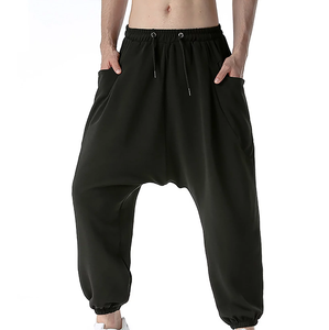 2024 Hot Selling High Quality Men's <b>Drop</b> <b>Crotch</b> Sweatpants Wide Leg 100% Cotton Black Breathable Windproof Quick Dry - Product Image 2