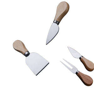 Manche en bois 4pcs couteau ensemble d'outils en acier inoxydable coupe-fromage tranche couteau ensemble - Product Image 3