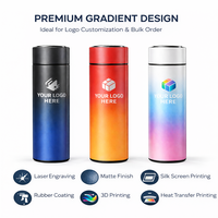 Botol Air Pintar Bertenaga Baterai 500ml Klasik dengan Layar Digital LED, Flask Vakum Isolasi Stainless Steel untuk Kantor