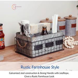 Antique <b>Kitchen</b> Cuttlery Holder Handmade Tabletop Galvanized <b>Utensil</b> <b>Rack</b> For Restaurant Resort Decor At Affordable Price - Product Image 3