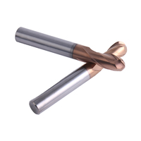 ZII alat paduan CNC 2-Flute End Mill Cutter 55 HRc bola kepala hidung untuk mesin pemotong OEM ODM mendukung lapisan timah