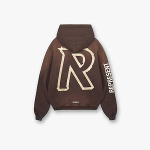 เสื้อฮู้ดผ้ากรดซักพร้อมเย็บปักถักร้อยเสื้อฮู้ดแนวสตรีทโอเวอร์ไซส์สไตล์วินเทจ - Product Image 2