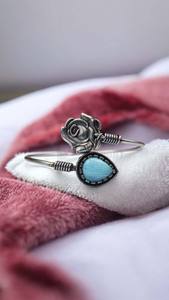 Pure Brass Party Wear Silver Look Bangle Free Size Openable Oxidized <b>Bracelet</b> <b>Adjustable</b> Handmade Bulk Product - Product Image 6