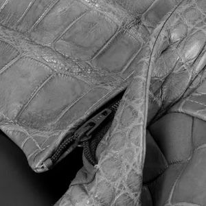 Chaqueta de Cuero Vacuno Genuino Repujado para Hombre, Tendencia 2025, Nueva Chaqueta de Cuero con Lona, Servicio de Moda al por Mayor OEM - Product Image 5