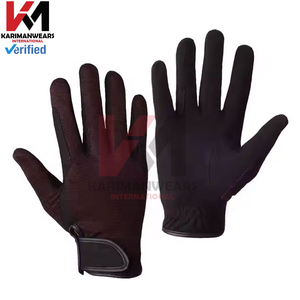 Gants d'équitation en cuir noir légers en gros, gants d'équitation personnalisés pour adultes, entraînement de préhension, saut d'obstacles, dressage - Product Image 2