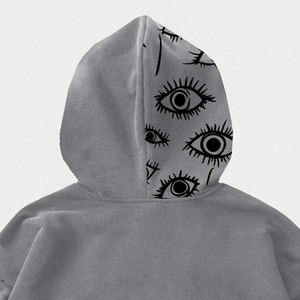 เสื้อฮู้ด DTF สำหรับผู้ชายเสื้อฮู้ดแบบมีซิปมีเชือกรูดแขนยาวมีกระเป๋าพิมพ์ลายออกแบบได้ตามต้องการ - Product Image 4