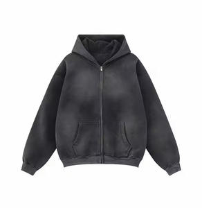 Vente en gros de sweats à capuche personnalisés de haute qualité, délavés à l'acide, avec fermeture éclair, pour unisexe - Product Image 1