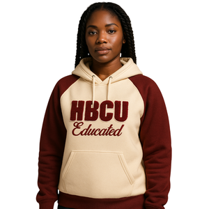 Sweat à capuche à manches raglan neutre, éducation HBCU, broderie en chenille, sororité grecque Delta Divine Nine, mode universitaire - Product Image 1