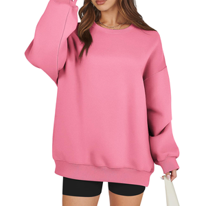 Suéter de gran tamaño para mujer de tela suave, manga larga, color sólido, ajuste holgado, ideal para compradores mayoristas - Product Image 1