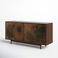 Buffet en bois de manguier massif Portes en cuivre antique Dernière conception pour la maison Bar Ferme Salle à manger Salle de bain Chambre à coucher Hôpital École