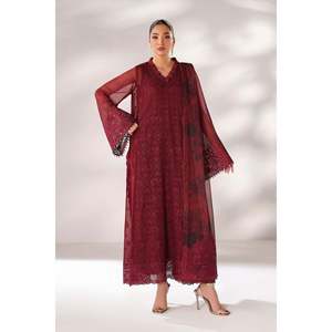 Ensemble de costume pour femme en mousseline brodée PR-1245 - Product Image 1