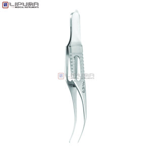 Pinzas Gill Iris de 0.3mm, Pinzas Gill Iris Curvas de 7.5cm con Dientes Verticales 1x2, Instrumentos Médicos Microquirúrgicos Oftálmicos - Product Image 4