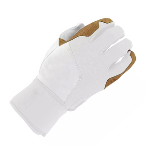 2026 White Full Finger Baseball Glove Brown Palm Non-Slip Synthetic Material Right-Handed Hook Loop Closure Baseball Gloves - Product Image 4