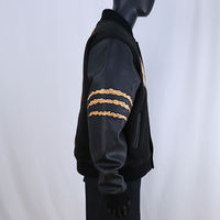 Veste d'hiver pour homme tendance, style streetwear, avec boutons pression, broderies chenille et patchs, col Byron, veste varsity