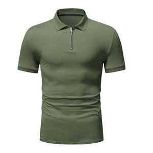 Camiseta Polo de Alta Calidad para Hombre, Logotipo Personalizado, Camiseta de Golf Lisa, Bordado, Cierre de Cremallera 1/4, Camiseta Informal Sólida - Product Image 1