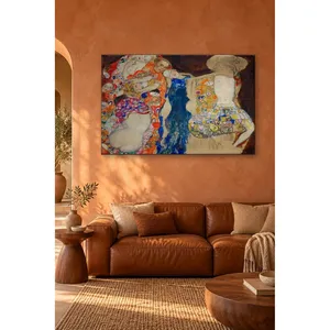 Fida Klimt La mariée, impression sur toile avec des figures colorées et motifs variés - Product Image 3