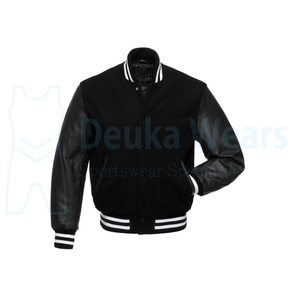Chaquetas Letterman con Mangas de Cuero, Servicio OEM, Hechas a Medida con Parches Bordados en Chenilla, Chaquetas Bomber de Béisbol en Venta - Product Image 5