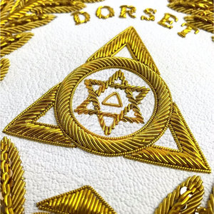 Massonico Regalia Blue Lodge Plain bianco grembiule tessile con fiocco su misura come da richiesta servizio OEM di alta qualità Ronpex - Product Image 2