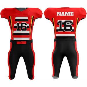 เสื้อฟุตบอลอเมริกันแบบสั่งทำขายส่งสำหรับผู้ใหญ่ แขนสั้น ระบายอากาศได้ดี ผลิตจากผ้าโพลีเอสเตอร์ 100% สำหรับชุดทีม - Product Image 1