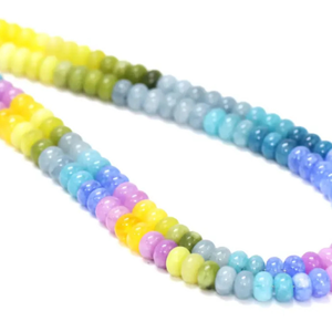 ลูกปัดควอตซ์หลากสีทรงรอนเดล: เครื่องประดับพลอยเกรด AAA ผิวเรียบ (7-8 มม.) - Product Image 5