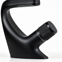 Robinet de lavabo haut de gamme WYRAX en acier inoxydable 304 brossé, moderne et contemporain, à montage sur comptoir, monotrou, avec mitigeur à poignée unique et aérateur en céramique